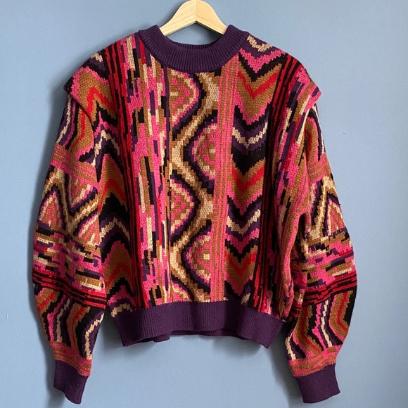 FARM Rio Multicolor Abstract Knit Sweater - Picture 4 of 4
